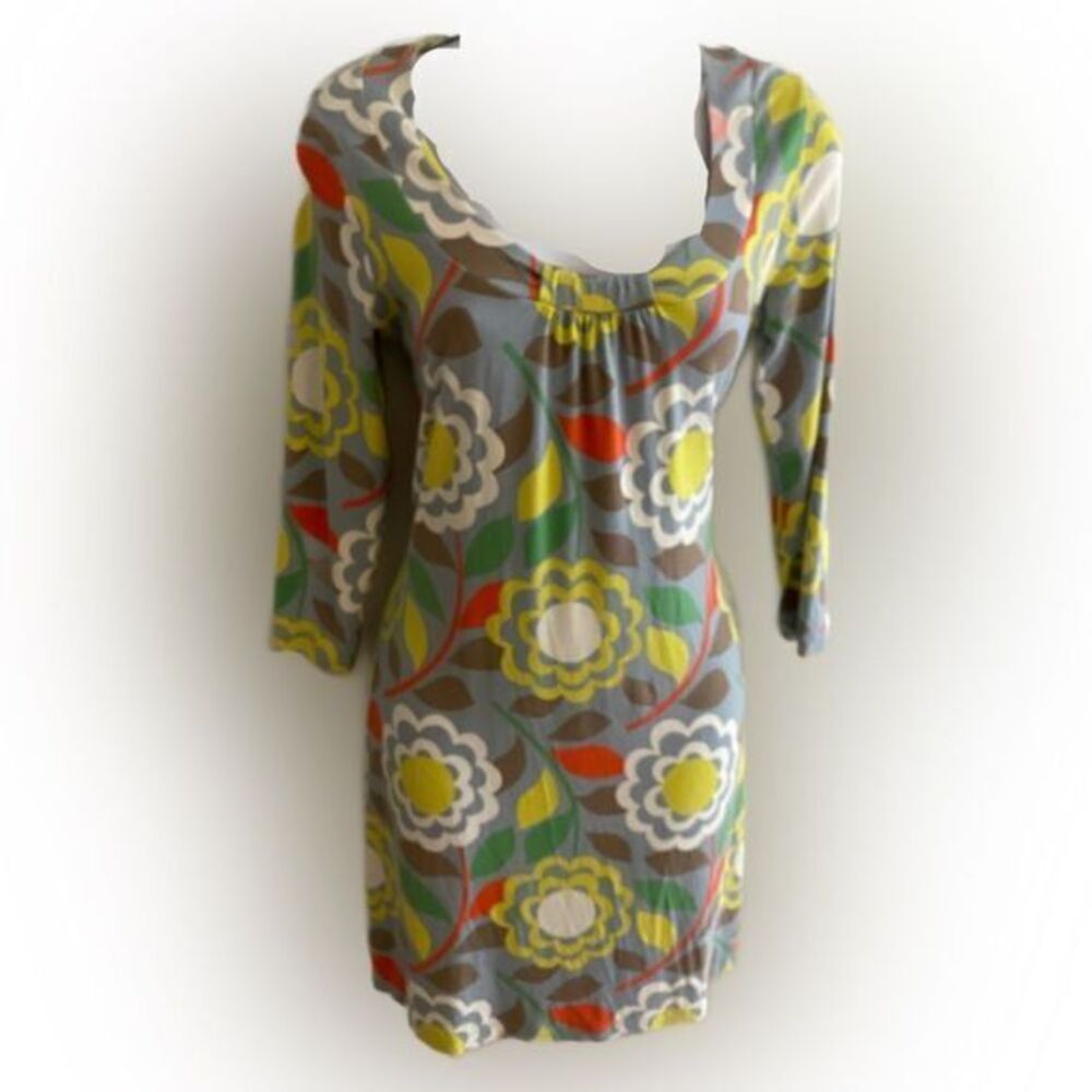Boden Dress - 6 gray /green /orange , viscose elastane